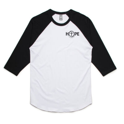 Black Small HOPE Heaven on Planet Earth Unisex Raglan Tee Thumbnail