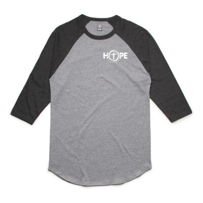 White HOPE Heaven on Planet Earth Unisex Raglan tee Thumbnail