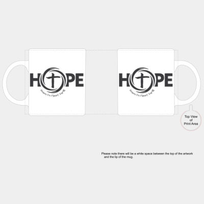 Black HOPE 11oz White Ceramic Mug Thumbnail