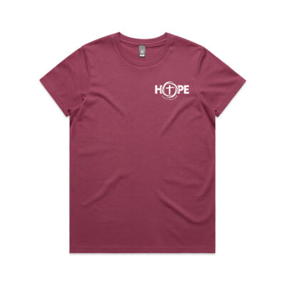 White HOPE on Ladies AS Colour Maple T Shirt Assorted Colours  Thumbnail