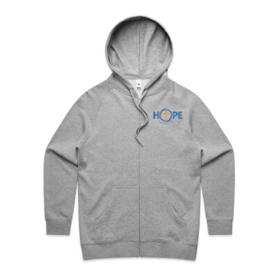 Blue HOPE Ladies Zip Up Hoodie with Kangaroo Pocket  Thumbnail