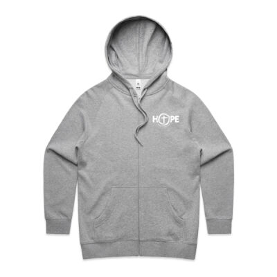 White HOPE Ladies Zip Up Hoodie Kangaroo Pocket  Thumbnail